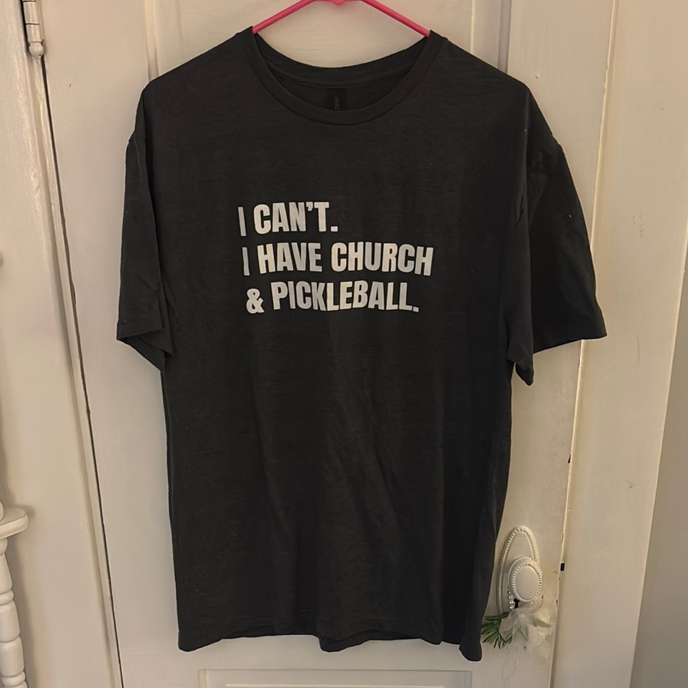 dark gray pickleball tshirt